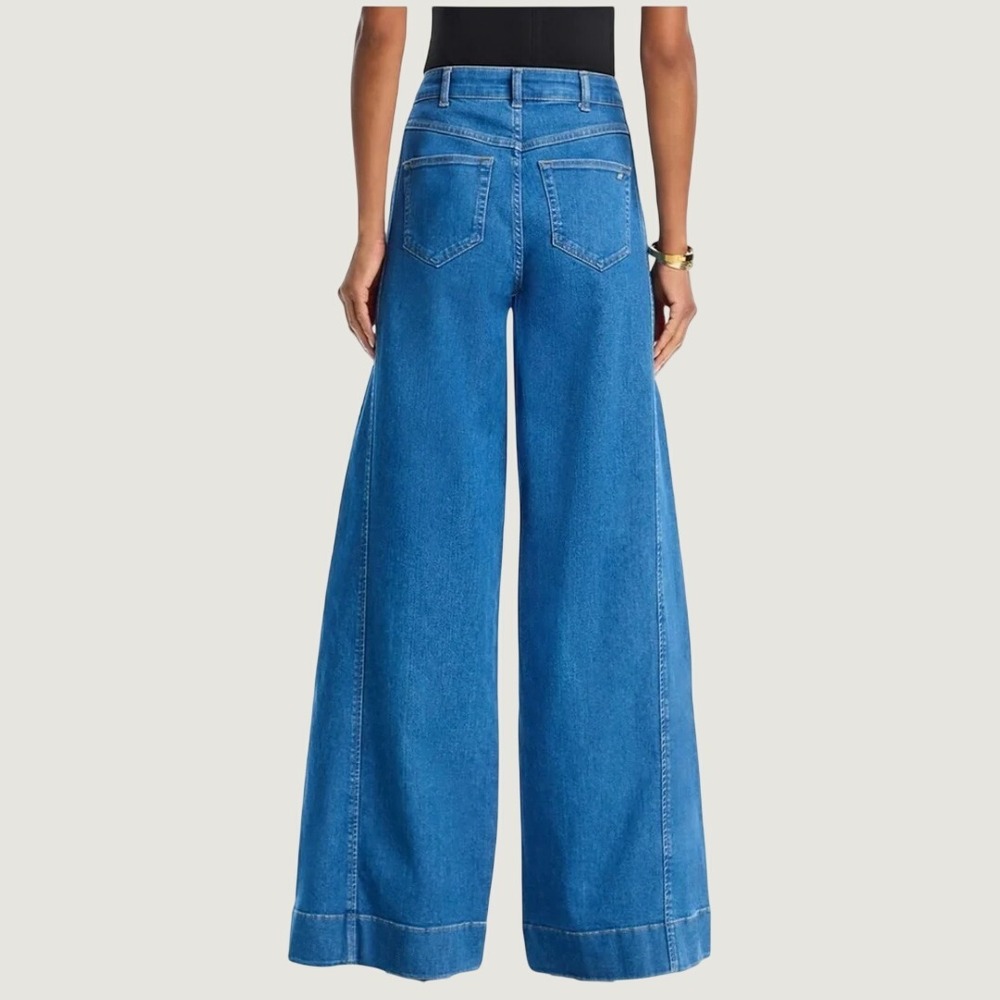 Cinq a Sept Carol Pant Wide Leg Denim Jeans Surf Blue High Rise Size 0 New